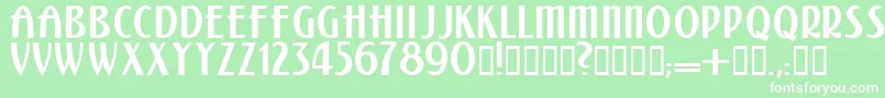 フォントKalenderblattgrotesk – 緑の背景に白い文字