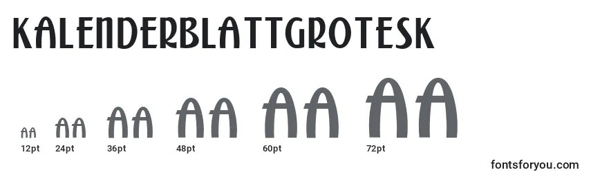 Размеры шрифта Kalenderblattgrotesk