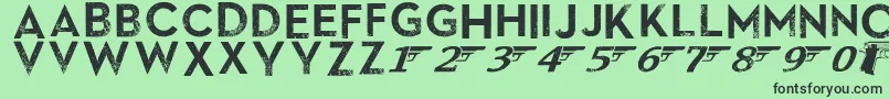 SkyfallDone-fontti – mustat fontit vihreällä taustalla