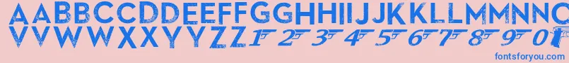 SkyfallDone Font – Blue Fonts on Pink Background