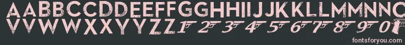 SkyfallDone-fontti – vaaleanpunaiset fontit mustalla taustalla