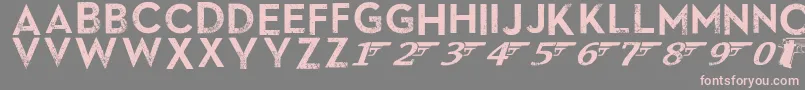 フォントSkyfallDone – 灰色の背景にピンクのフォント