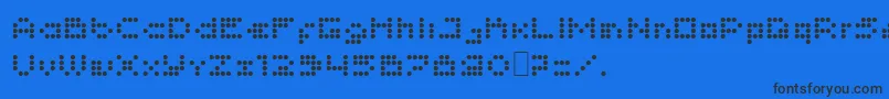 Imajix16Dot-Schriftart – Schwarze Schriften auf blauem Hintergrund