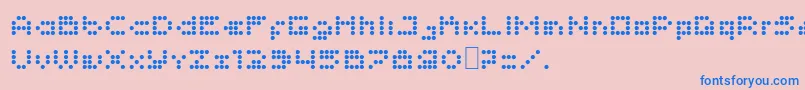 Imajix16Dot-Schriftart – Blaue Schriften auf rosa Hintergrund