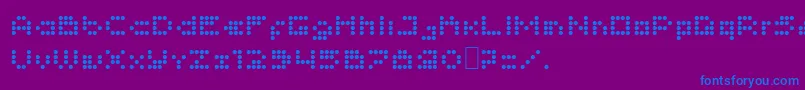 Imajix16Dot Font – Blue Fonts on Purple Background