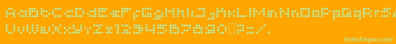 Imajix16Dot Font – Green Fonts on Orange Background