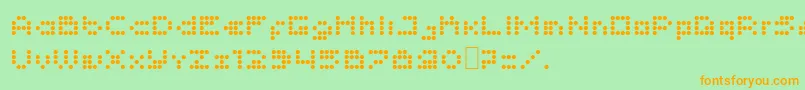 Imajix16Dot Font – Orange Fonts on Green Background