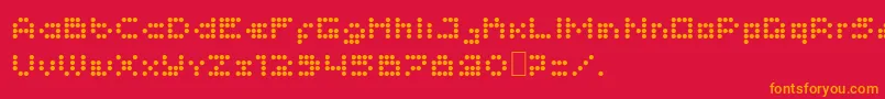 Imajix16Dot Font – Orange Fonts on Red Background