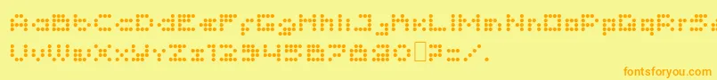 Imajix16Dot Font – Orange Fonts on Yellow Background