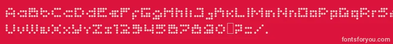 Imajix16Dot Font – Pink Fonts on Red Background