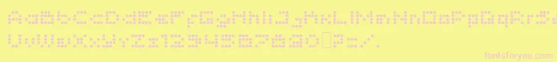 Imajix16Dot Font – Pink Fonts on Yellow Background