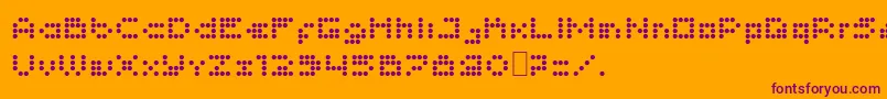 Imajix16Dot-Schriftart – Violette Schriften auf orangefarbenem Hintergrund