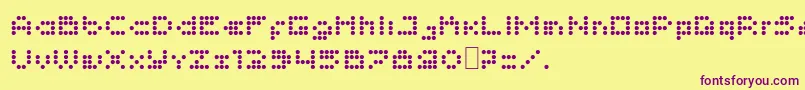 Imajix16Dot Font – Purple Fonts on Yellow Background