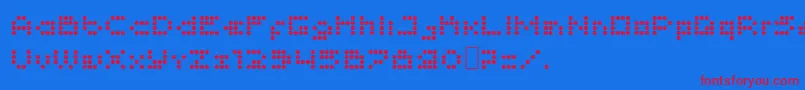 Imajix16Dot Font – Red Fonts on Blue Background