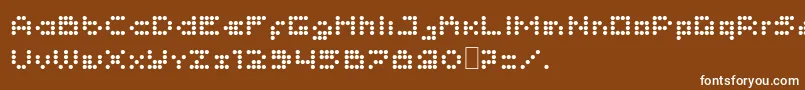 Imajix16Dot-fontti – valkoiset fontit ruskealla taustalla