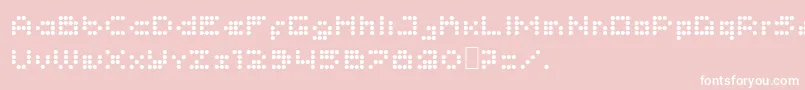 Imajix16Dot-fontti – valkoiset fontit vaaleanpunaisella taustalla