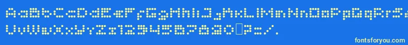 Imajix16Dot Font – Yellow Fonts on Blue Background