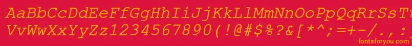 ErKurierMacItalic Font – Orange Fonts on Red Background