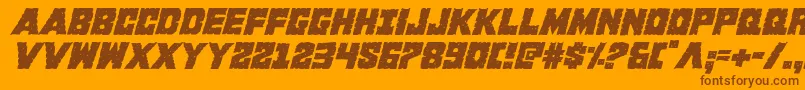 Kcommandoital Font – Brown Fonts on Orange Background