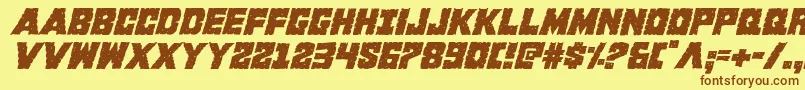 Kcommandoital Font – Brown Fonts on Yellow Background