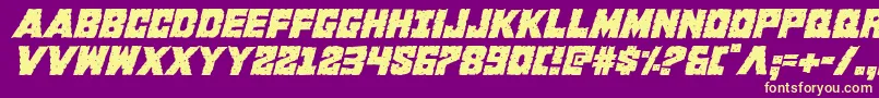 Kcommandoital Font – Yellow Fonts on Purple Background