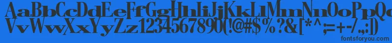Шрифт BostonRegularTtstd – чёрные шрифты на синем фоне