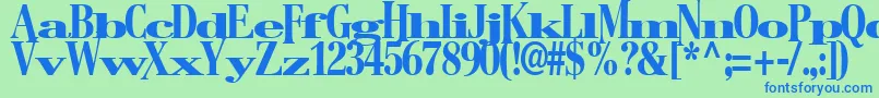 Шрифт BostonRegularTtstd – синие шрифты на зелёном фоне