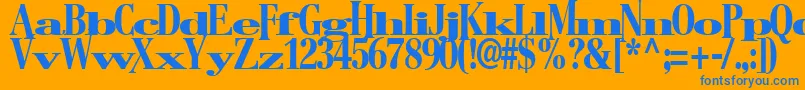 BostonRegularTtstd Font – Blue Fonts on Orange Background