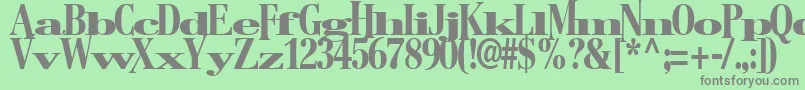 フォントBostonRegularTtstd – 緑の背景に灰色の文字