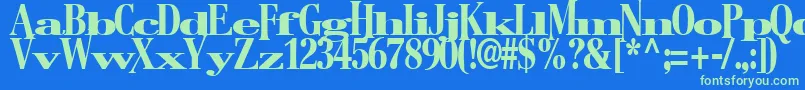 BostonRegularTtstd Font – Green Fonts on Blue Background