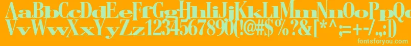 BostonRegularTtstd Font – Green Fonts on Orange Background