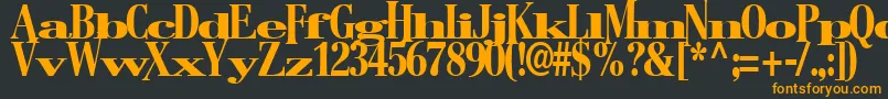 フォントBostonRegularTtstd – 黒い背景にオレンジの文字
