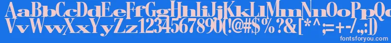 Шрифт BostonRegularTtstd – розовые шрифты на синем фоне