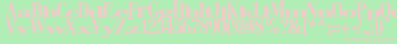 フォントBostonRegularTtstd – 緑の背景にピンクのフォント