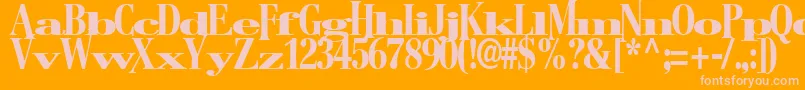 BostonRegularTtstd-Schriftart – Rosa Schriften auf orangefarbenem Hintergrund