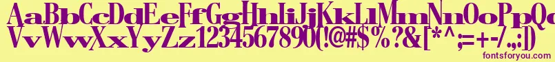 BostonRegularTtstd-fontti – violetit fontit keltaisella taustalla