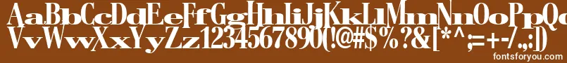 BostonRegularTtstd-fontti – valkoiset fontit ruskealla taustalla