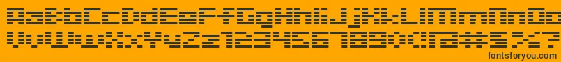 D3Digitalism-Schriftart – Schwarze Schriften auf orangefarbenem Hintergrund