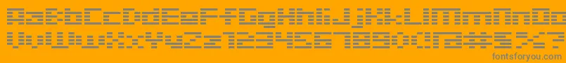 D3Digitalism-Schriftart – Graue Schriften auf orangefarbenem Hintergrund