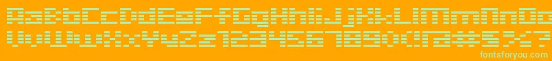 D3Digitalism Font – Green Fonts on Orange Background