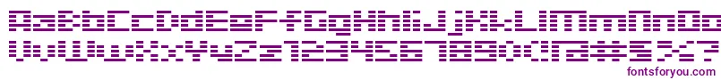 フォントD3Digitalism – 白い背景に紫のフォント