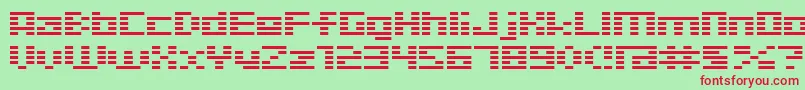 Шрифт D3Digitalism – красные шрифты на зелёном фоне
