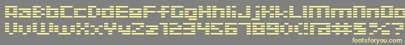 フォントD3Digitalism – 黄色のフォント、灰色の背景