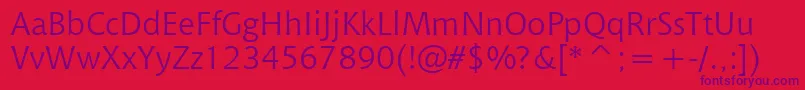 ChiantiWin95bt Font – Purple Fonts on Red Background