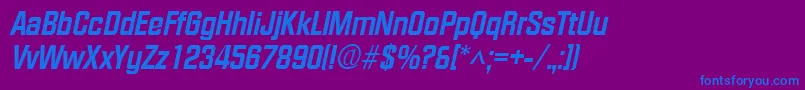 Czcionka FacetextraboldItalic – niebieskie czcionki na fioletowym tle