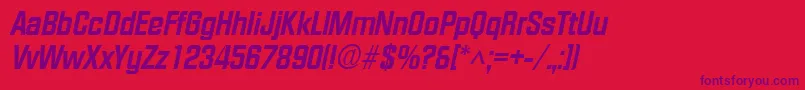 FacetextraboldItalic Font – Purple Fonts on Red Background