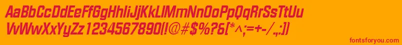 FacetextraboldItalic Font – Red Fonts on Orange Background