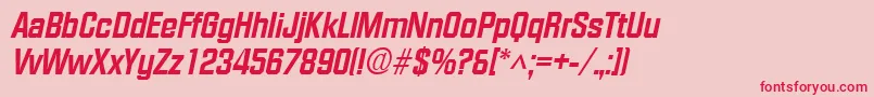 FacetextraboldItalic Font – Red Fonts on Pink Background