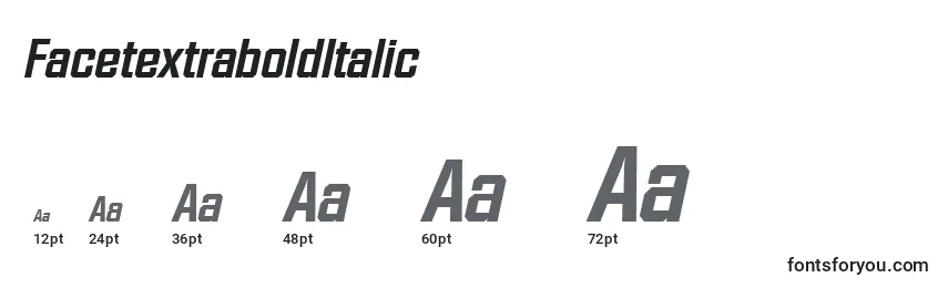 Größen der Schriftart FacetextraboldItalic