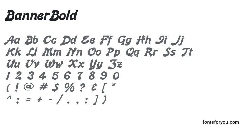 Fuente BannerBold - alfabeto, números, caracteres especiales